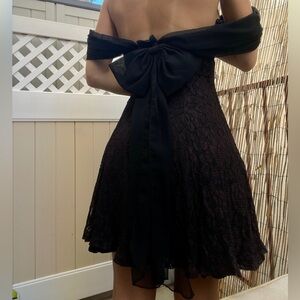 Black lace bow dress with a touch of whimsy. Scott McClintock vintage find.